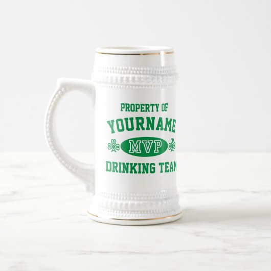 Chope À Bière Personnalisez l'équipe potable irlandaise MVP (Gauche)