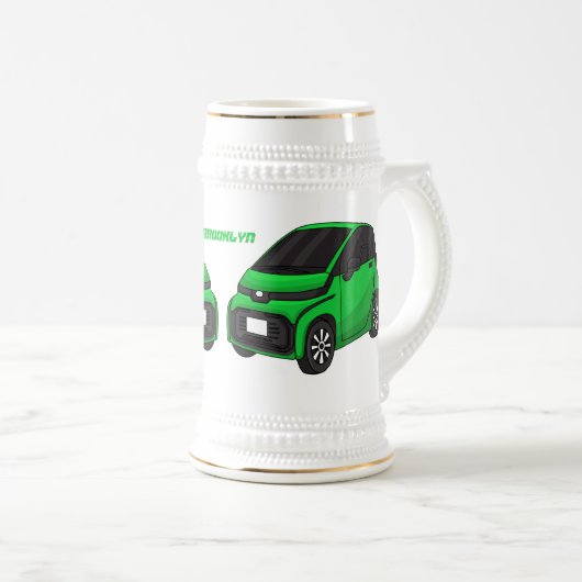 Chope À Bière Petite voiture verte de taille micro (Devant droit)