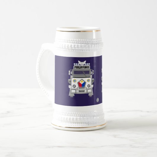 Chope À Bière Philippines Jeepney, élégant, drapeau de (Devant gauche)