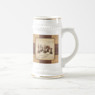 Chope À Bière Pièces d'échecs Croquis Vintage Art. Joueur Cadeau