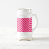 Chope À Bière Pink Combination Classic Checkerboard par STaylor (Devant droit)