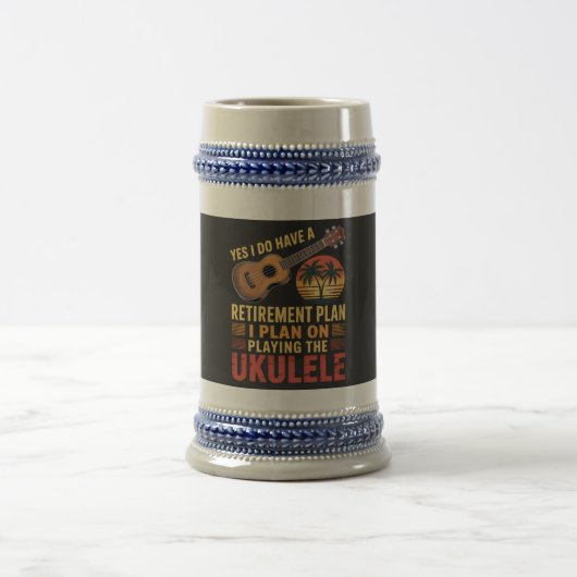 Chope À Bière Plan de retraite Ukulele Drôle (Centre)