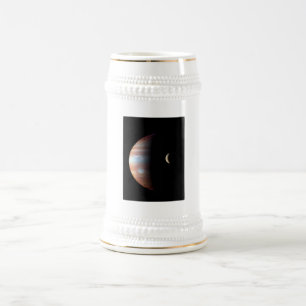 Chope À Bière Planète géante gazeuse Jupiter et lune galiléenne