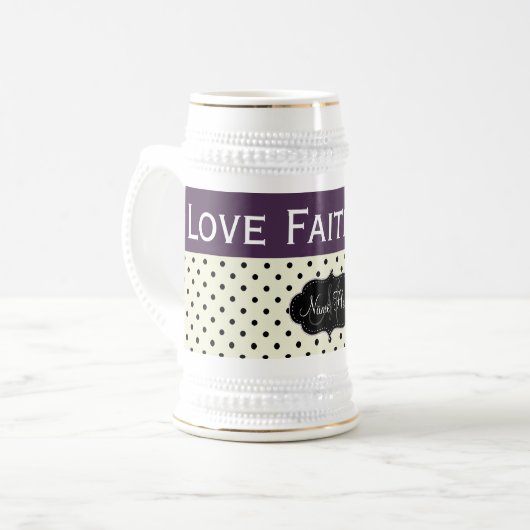 Chope À Bière Pois fait sur commande de violette d'Acai d'espoir (Devant gauche)