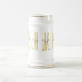 Chope À Bière Poles Gold Skis | Crème d'illustration de ski Vint (Centre)