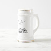 Chope À Bière Portland Skyline personnalisé (Devant droit)