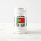 Chope À Bière Portugal and Portuguese Flag with Your Name (Centre)