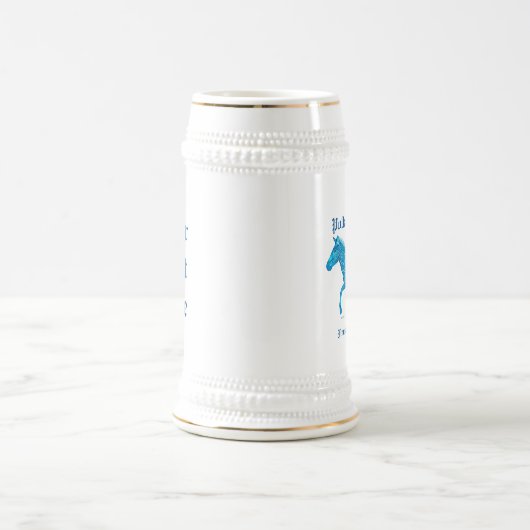 Chope À Bière Pub anglais Polka Dot Zebra - Bleu (Centre)