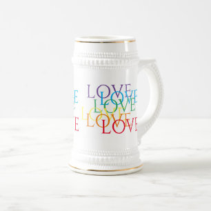 Chope À Bière RAINBOVE LOVE White & Gold Stein