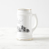 Chope À Bière Raleigh Personnalisée Skyline Beer Stein (Devant droit)