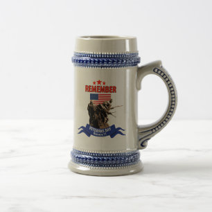 Chope À Bière Rappelez-vous le jour de vétérans