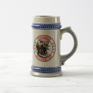 Chope À Bière Rappelez-vous le jour de vétérans