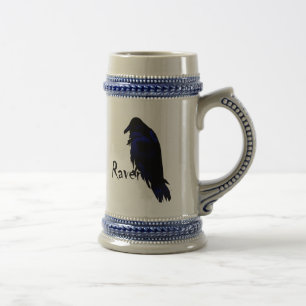 Chope À Bière Raven Purched sur Raven Stein