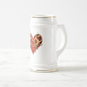 Chope À Bière Red Filigree Heart Stein (Devant droit)
