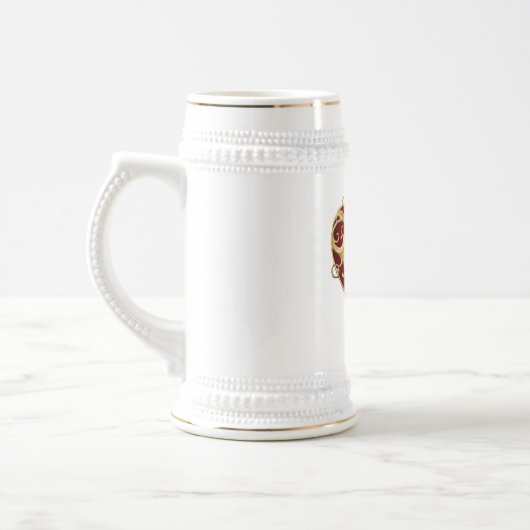 Chope À Bière Red Filigree Heart Stein (Gauche)