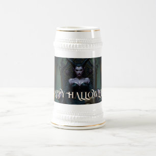 Chope À Bière Reine Démoniaque Trônant à la Lumière des Chandell
