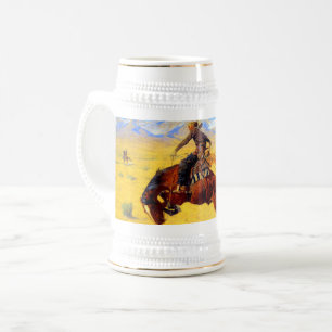 Chope À Bière Remington Old West Horse et Cowboy