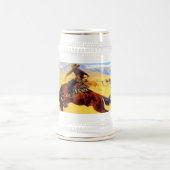 Chope À Bière Remington Old West Horse et Cowboy (Centre)