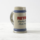 Chope À Bière Retraité : Adieu Tension Bonjour Pension (Devant gauche)