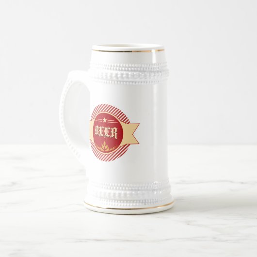 Chope À Bière Retro Bière Logo Stein (Devant gauche)