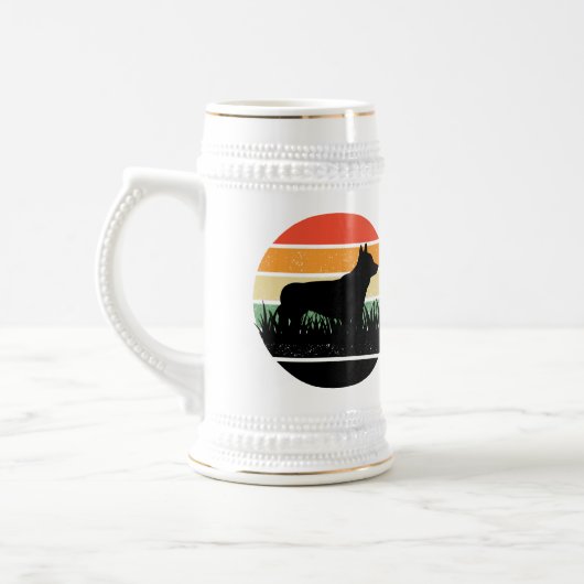 Chope À Bière Retro Corgi Sunset (Gauche)