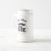 Chope À Bière Retro Funny Mr Mustache Best Man (Devant gauche)