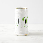 Chope À Bière Retro Green Diamonds & Starburts Stein (Centre)