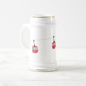 Chope À Bière Retro Red Ski Gondola Lift Personnalisé (Devant gauche)