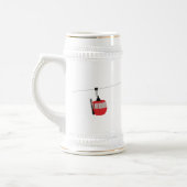 Chope À Bière Retro Red Ski Gondola Lift Personnalisé (Gauche)
