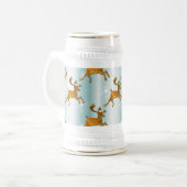 Chope À Bière Rindeer d'or courant à travers la glace Noël (Devant gauche)