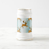 Chope À Bière Rindeer d'or courant à travers la glace Noël (Centre)