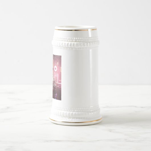 Chope À Bière Robot 1 blanc stein or trim (Centre)