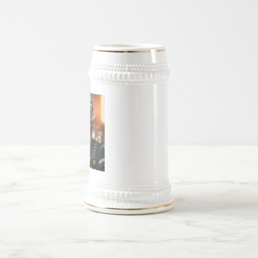 Chope À Bière Robot 3 blanc stein or trim (Centre)