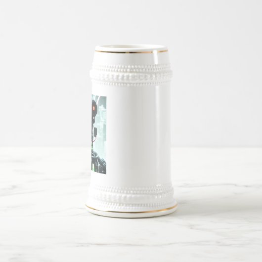 Chope À Bière Robot 5 blanc stein or trim (Centre)