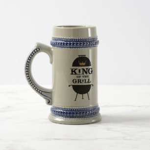 Chope À Bière Roi Du Grill, Couronne D'Or Noir