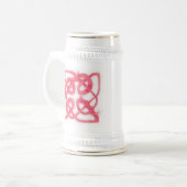 Chope À Bière ROSE CELTIC KNOT Stein Blanc & Or (Devant gauche)