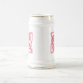 Chope À Bière ROSE CELTIC KNOT Stein Blanc & Or (Centre)