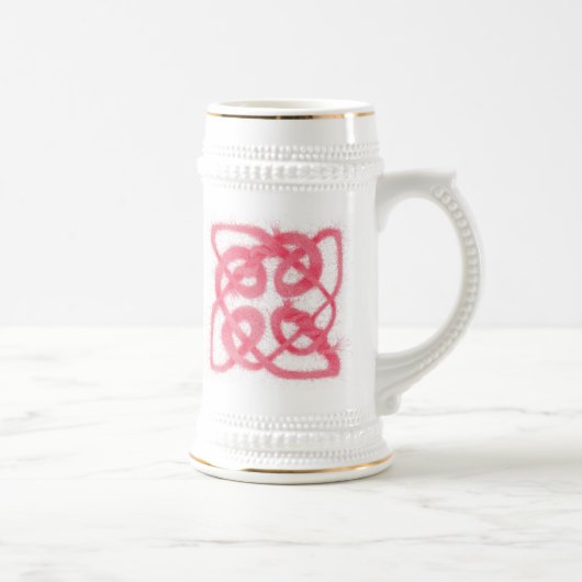 Chope À Bière ROSE CELTIC KNOT Stein Blanc & Or (Droite)