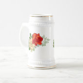 Chope À Bière Rose rouge et marguerites (Devant gauche)