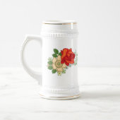 Chope À Bière Rose rouge et marguerites (Gauche)