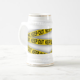 Chope À Bière Ruban de police 3d interdisant l'accès