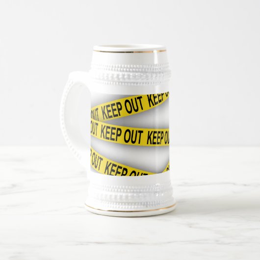 Chope À Bière Ruban de police 3d interdisant l'accès (Devant gauche)