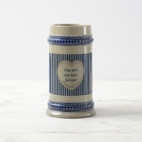 S Classique Rayé Nautical Coeur Couple en Céramiqu