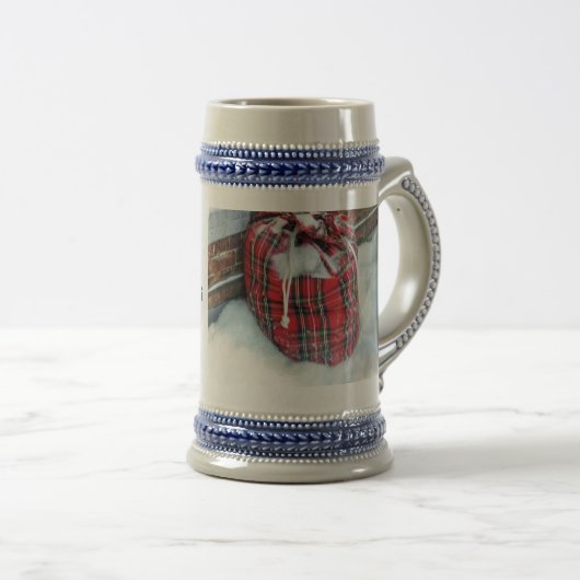 Chope À Bière Sac du Père Noël dans la neige (Devant droit)