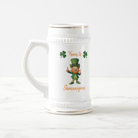 Chope À Bière Saint Patrick's Day-Leprechaun- (Gauche)