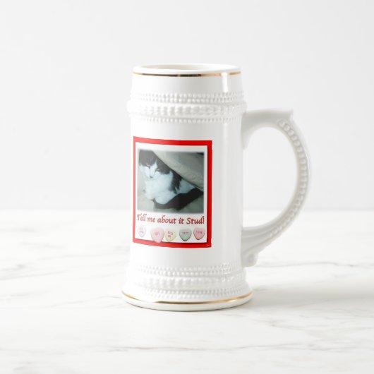 Chope À Bière Saint Valentin Chat noir et blanc (Droite)