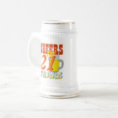Chope À Bière Salutations À 21 Anniversaire Bière Stein (Devant gauche)