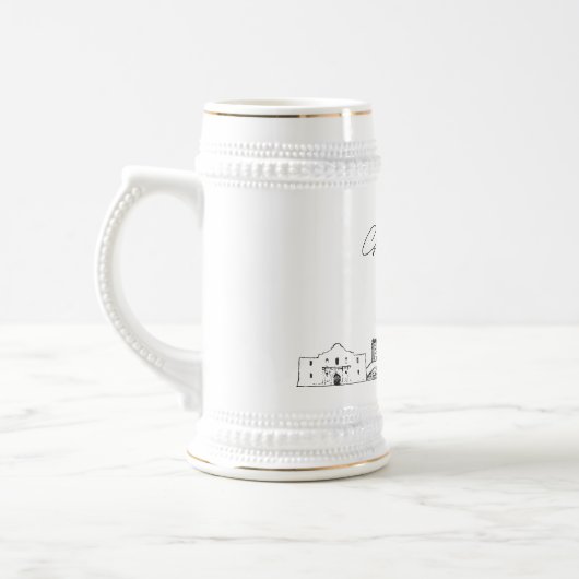 Chope À Bière San Antonio Texas Personnalisé Skyline (Gauche)