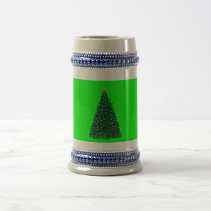 Chope À Bière Sapin de Noël vert, Chevaux au galop Or, Citron ve