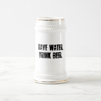 Chope À Bière Sauvez l'eau. Buvez de la bière. - Stein